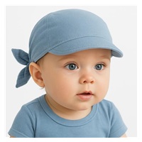 Dětský letní mušelínový šátek s kšiltem New Baby blue