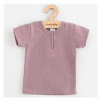 Kojenecká mušelínová souprava tričko a kalhoty New Baby lavender