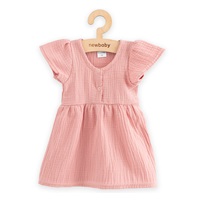Kojenecké mušelínové šaty New Baby pink