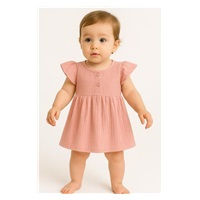 Kojenecké mušelínové šaty New Baby pink