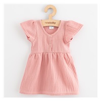 Kojenecké mušelínové šaty New Baby pink