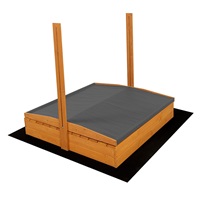 Dětské dřevěné uzavíratelné pískoviště s lavičkami a stříškou Baby Mix 120x120 cm šedé