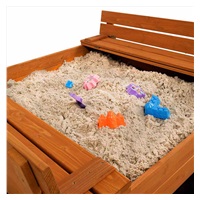 Dětské dřevěné uzavíratelné pískoviště s lavičkami a stříškou Baby Mix 120x120 cm šedé