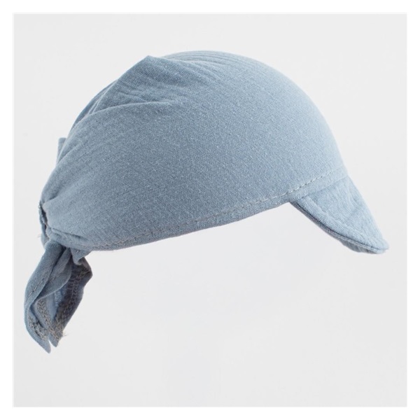 Dětský letní mušelínový šátek s kšiltem New Baby blue