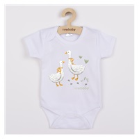 Dětské body s potiskem New Baby Husičky - krátký rukáv