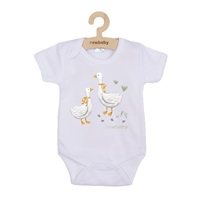 Dětské body s potiskem New Baby Husičky - krátký rukáv