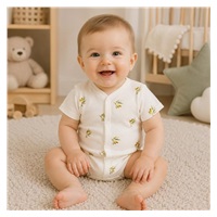 Kojenecké celorozepínací body s krátkým rukávem z organické bavlny New Baby Olivy