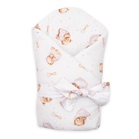 Dětská zavinovačka New Baby Sweet teddy bear 80x80 cm pink