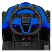 Dětské elektrické odrážedlo Baby Mix Ruggy s vodící tyčí modré (poškozený obal)