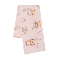 Flanelová plena s potiskem New Baby teddy bear pink
