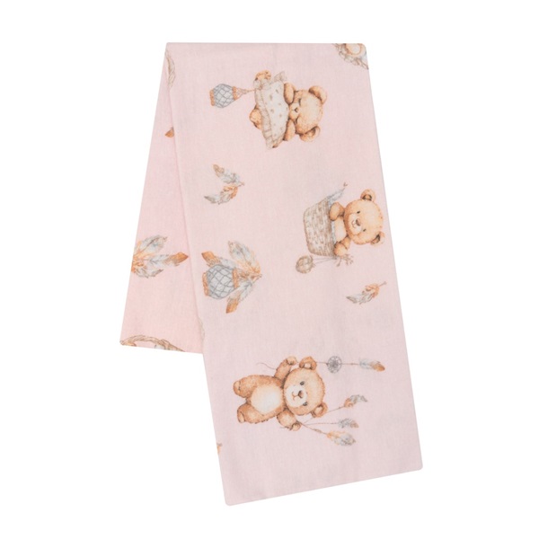 Flanelová plena s potiskem New Baby teddy bear pink