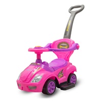 Dětské odrážedlo s vodící tyčí 3v1 Baby Mix Mega Car růžové (poškozený obal)