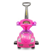 Dětské odrážedlo s vodící tyčí 3v1 Baby Mix Mega Car růžové (poškozený obal)