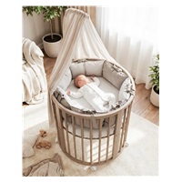 Dětská rostoucí postýlka 3v1 oválná + matrace New Baby kašmírová