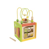 Dřevěná edukační kostka 5v1 s bludištěm a xylofonem Viga