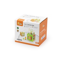 Dřevěná edukační kostka 5v1 s bludištěm a xylofonem Viga