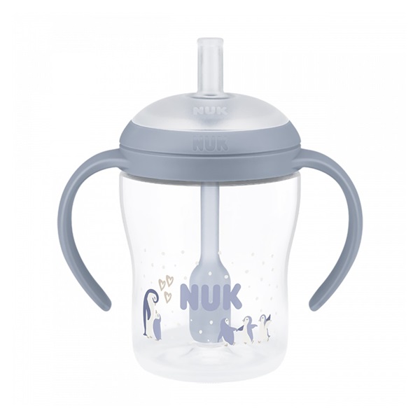 Kojenecká láhev NUK Perfect Match na učení s brčkem PENGUIN 150 ml