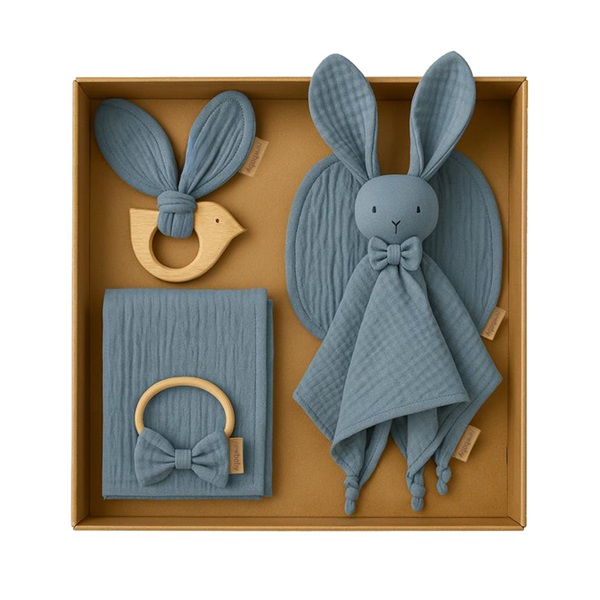 Mušelínová dárková sada pro děti New Baby šedá