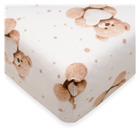 Bavlněné prostěradlo do postýlky New Baby Love Teddy Bear 120x60cm beige