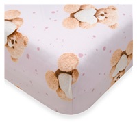 Bavlněné prostěradlo do postýlky New Baby Love Teddy Bear 120x60cm pink
