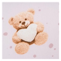 Bavlněné prostěradlo do kočárku New Baby Love Teddy Bear 35x75cm pink