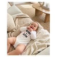 Dětské body s potiskem New Baby BORN IN 2026 pink