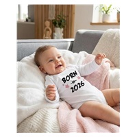 Dětské body s potiskem New Baby BORN IN 2026 pink