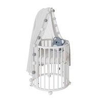 Dětská rostoucí postýlka 3v1 oválná + matrace New Baby bílá