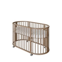 Dětská rostoucí postýlka 3v1 oválná + matrace New Baby ořechová