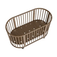 Dětská rostoucí postýlka 3v1 oválná + matrace New Baby ořechová