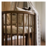 Dětská rostoucí postýlka 3v1 oválná + matrace New Baby ořechová