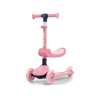 Tříkolová balanční koloběžka-scooter se sedátkem FUZZY Milly Mally pink