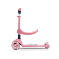 Tříkolová balanční koloběžka-scooter se sedátkem FUZZY Milly Mally pink