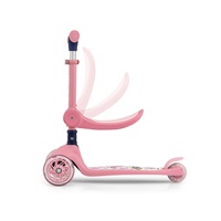 Tříkolová balanční koloběžka-scooter se sedátkem FUZZY Milly Mally pink