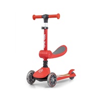 Tříkolová balanční koloběžka-scooter se sedátkem FUZZY Milly Mally red