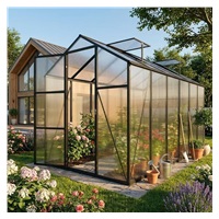 Zahradní skleník 183 × 366 cm cm polykarbonát, hliníková konstrukce