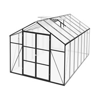 Zahradní skleník 244 × 427 cm polykarbonátový, hliníkový rám