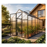 Zahradní skleník 305 × 427 cm polykarbonátový, hliníkový rám