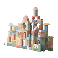 Dřevěné kostky Safari 120 ks Montessori Baby Mix