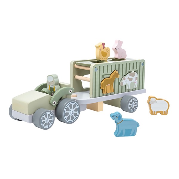 Dřevně nákladní auto Safari s kostkami Baby Mix