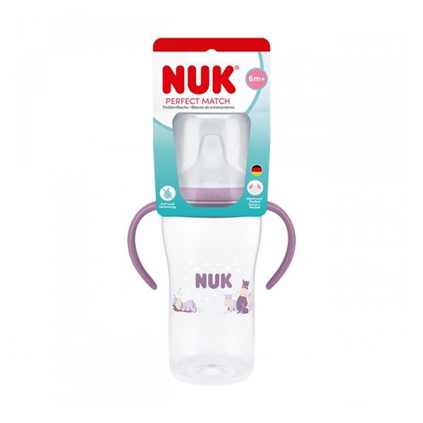 Kojenecká láhev NUK Perfect Match na učení Hippo 260 ml