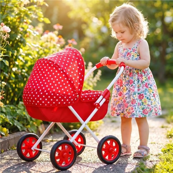 Dětský kočárek pro panenky New Baby Anička red