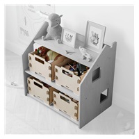 Dřevěný úložný box na hračky přírodní