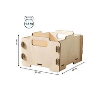 Dřevěný úložný box na hračky přírodní