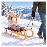 Klasické dřevěné sáňky s provázkem 120 cm BAYO
