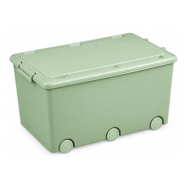 Víceúčelový box na hračky na kolečkách Tega light green
