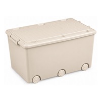 Víceúčelový box na hračky na kolečkách Tega light beige