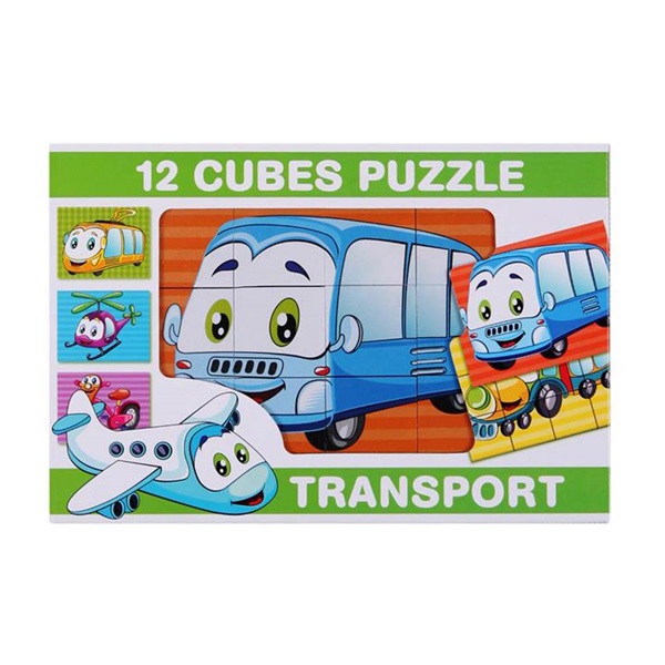 Skládací obrázkové kostky 12 ks transport