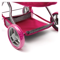 Hluboký kočárek pro panenky Baby Mix Viola růžovo šedý