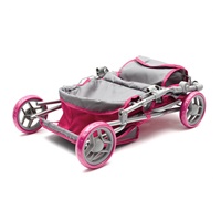 Hluboký kočárek pro panenky Baby Mix Viola růžovo šedý
